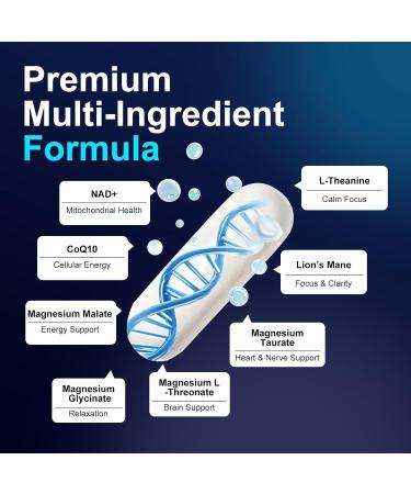 Magnesium & Energy Complex 4 Types of High Absorption Magnesium with Lion s Mane Mushroom L-Theanine CoQ10 Taurine Focus Relaxation Muscle & Energy Support Vegan Non-GMO 90 Capsules - Buy Online on GoSupps.com