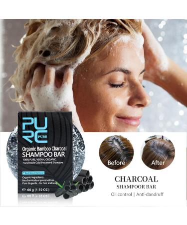 Hair Darkening Shampoo Bar Bamboo Charcoal Shampoo Soap - Handmade Solid Shampoo Bar for Curly Hair & Dry Damaged Hair Truejoy Cleansing Grease - Buy Online on GoSupps.com