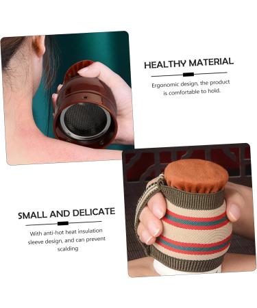 Hapinary Home Tools Set - Moxibuscy Ceramic Moxibustion Tool | Universal Double-Layer Moxa-Dosis & Cupping Multitool | 10x7.5cm Light Brown - International Shipping Available - Buy Online on GoSupps.com