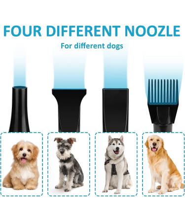 Dog Hair Dryer 3.8HP 2800W Pet Grooming Blower for Large Dogs - Heat Blaster with Stepless Speed & Strong Power Wind - Blue - Buy Online on GoSupps.com