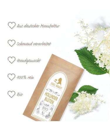 EDEL KRAUT Organic Elderflower Tea Cut - Premium Quality 1000g - Best Herbal Tea for Health & Wellness - Buy Online on GoSupps.com