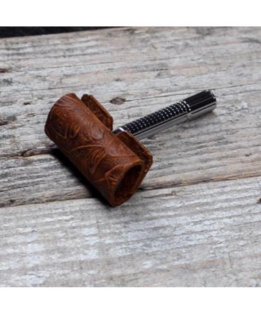 JJNUSA Men's Handmade Vintage Minimalist Leather Double Edge Razor Travel Cover - Premium Quality & Stylish Design for International Shipping - Buy Online on GoSupps.com