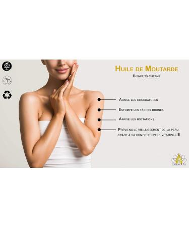 ESSENTIOIL Mustard Oil - 100% pure and natural - Care for dry brittle and dull hair - 100mL glass bottle - Pipette - French brand - Buy Online on GoSupps.com