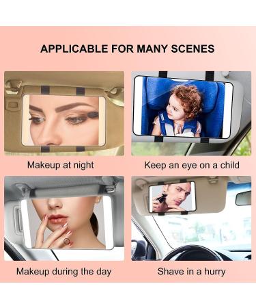 Rotating Lighted Makeup Mirror | LED Vanity Mirror for Car Visor | Dimmable Sunshade Mirror - Buy Online on GoSupps.com
