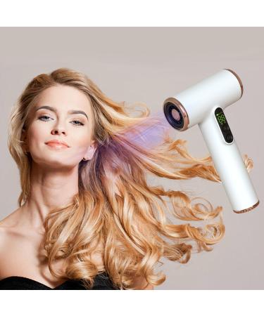 N/A USB Cordless Hair Dryer Portable Rechargeable Hair Dryer with Digital Screen 3 Speed Adjustable Temperature and Wind Speed for Children Student Dormitories Pets and Camping - Buy Online on GoSupps.com