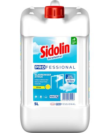 Sidolin Professional Citrus Glass Cleaner - 5 L Canister | Perfect Shine & Micro Crack Protection | International Shipping - Buy Online on GoSupps.com
