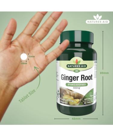 Natures Aid Ginger Root 500mg Tablets - Botanical Supplement with Gingerols & Shogaols | Vegan | Made in the UK - Buy Online on GoSupps.com