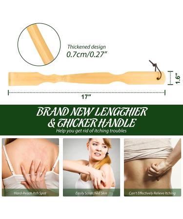 Renook Bamboo Back Scratcher 5 Pack - Natural Handmade Wooden Scratchers for Men and Women, Long Handle, Head and Back Itching Relief - Buy Online on GoSupps.com