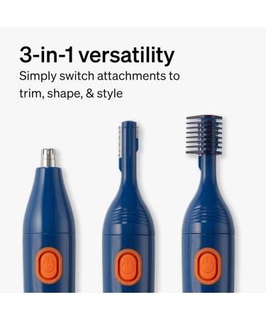 Schick 3-in-1 Hair Trimmer for Nose Ear & Eyebrows | Cordless Waterproof & Painless Grooming Tool for Men & Women - Buy Online on GoSupps.com