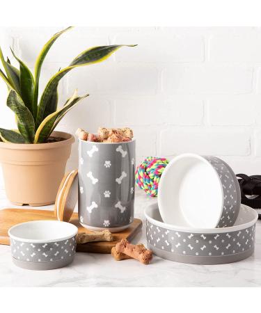 Bone Dry Ceramic Pet Collection Gray Canister - Stylish and Functional Pet Food Storage - Buy Online on GoSupps.com