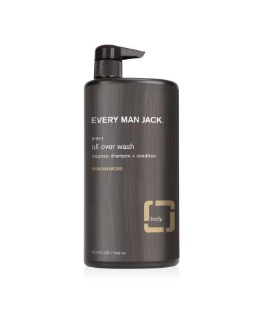 Every Man Jack 3-in-1 All Over Wash  Sandalwood  32-ounce  brown