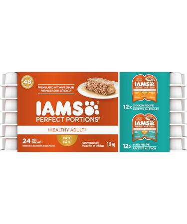 IAMS Perfect Portions Wet Cat Food Adult Grain Free | Chicken and Tuna Pat & Cuts in Gravy Variety Pack - Buy Online on GoSupps.com