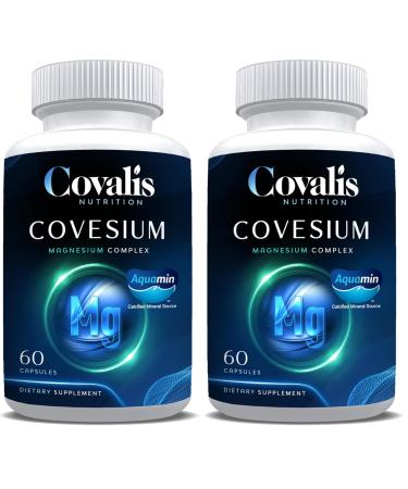Covesium Magnesium Complex Supplement | 5 Types of Magnesium - Hydroxide Glycinate Citrate Malate Oxide | Muscle Function | 60 Capsules (Pack of 2) 60 Count (Pack of 2)