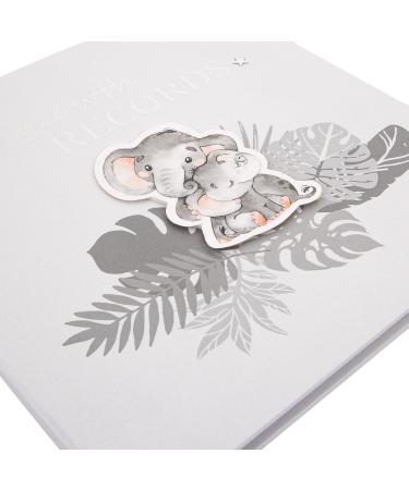 Grey Elephant Themed Baby Growth Records Book | Personalize First Adventures, First Haircut, First Christmas | 32 Page Keepsake Album - Buy Online on GoSupps.com