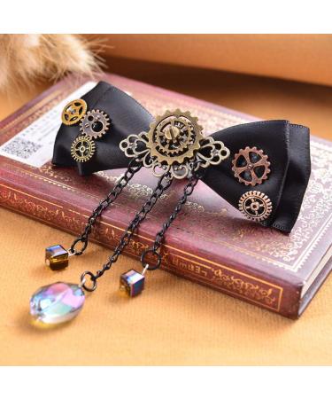 FOMIYES Punk Fabric Bow Hair Clip Fancy Hair Accessories for Women Goth Punk Hair Clip Hair Decorations for Women Hair Slides Hair Pin Hair Clips Women's Steampunk Ribbon - Buy Online on GoSupps.com