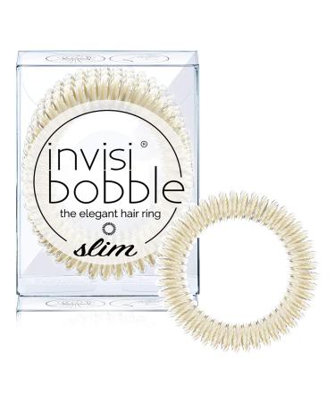 invisibobble SLIM Traceless Spiral Hair Ties - Pack of 3 Stay Gold - Strong Elastic Grip Coil Hair Accessories for Women - No Kink Non Soaking - Gentle for Girls Teens and Thick Hair