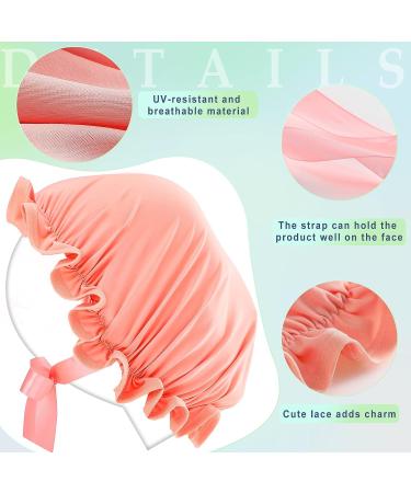 UV Protection Tanning Face Mask & Hair Cap Set for Women - Blue/Pink - 4 Pieces | Salon Quality - Buy Online on GoSupps.com