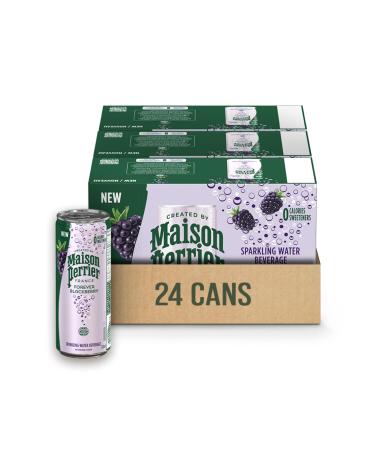 Maison Perrier Forever Blackberry Sparkling Water Beverage Natural Blackberry Flavour No Calories No Sweeteners No Sodium Sourced & Bottled In France 24 Cans
