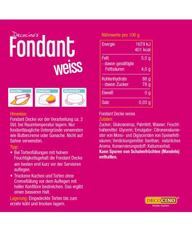 Decocino Rollfondant Ceiling White 300g | Ready-to-Use Gluten-Free & Vegan Fondant for Cake Decorating - Buy Online on GoSupps.com