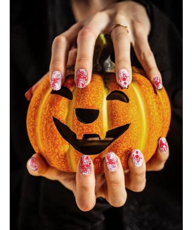 Kalolary 20PCS Halloween Gel Nail Polish Strips - Bloody Handprint Decal Horror Nail Stickers with Nail File - UV/LED Lamp Required - Buy Online on GoSupps.com