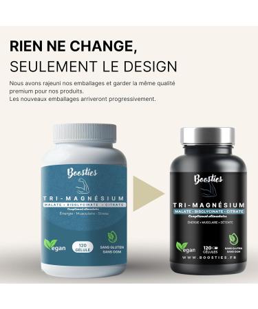 Magnesium | 120 Capsules | Bisglycinate Malate Magnesium Citrate | Enriched with Vitamin C and B6 | 1350mg | Anti-Fatigue Muscle Relaxation and Sleep | 100% Vegan | Booties - Buy Online on GoSupps.com
