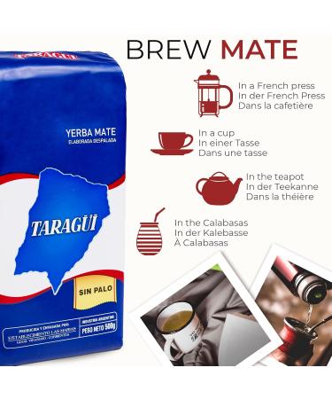 Taragui Yerba Mate Tea 500g - Authentic Despalada from Argentina | 12-Month Aged Detox & Energy Drink - Buy Online on GoSupps.com