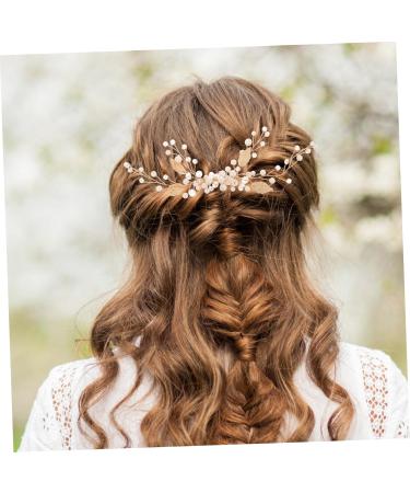 Ipetboom delicate hair comb exquisite hair comb grace Miss hair accessories pearl prom decorate gold hair accessories accessories hair hair comb manual Metal hair wedding decor - Buy Online on GoSupps.com