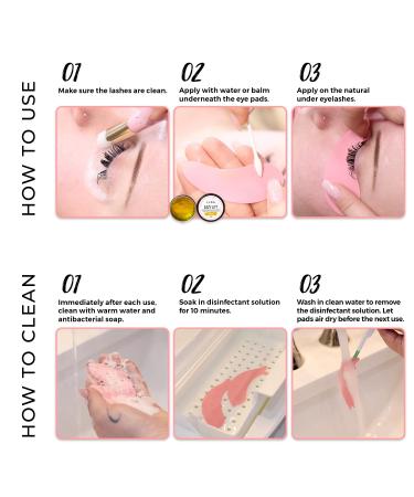 LLBA Reusable Eye Pads | Silicone Under Eye Patches for Lash Lift & Extensions | Soft Sensitive Skin Friendly | Style 3 Pink - Buy Online on GoSupps.com