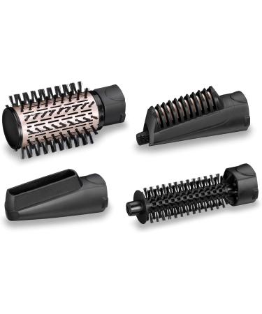 BaByliss AS200E Rotating Hot Air Brush Set - 1000W Ionic Styling Tool with 4 Attachments - 5-Piece Black Set for Effortless Hair Styling - Buy Online on GoSupps.com