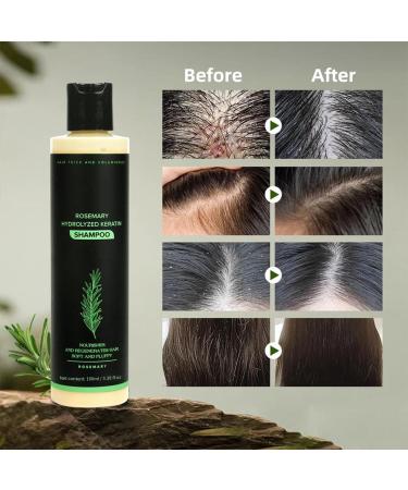 Rosemary Shampoo with Hydrolyzed Keratin for Hair Growth and Thickening - 100ml - Natural Shampoo for Men & Women - Moisturizing and Fortifying Formula (3) - Buy Online on GoSupps.com