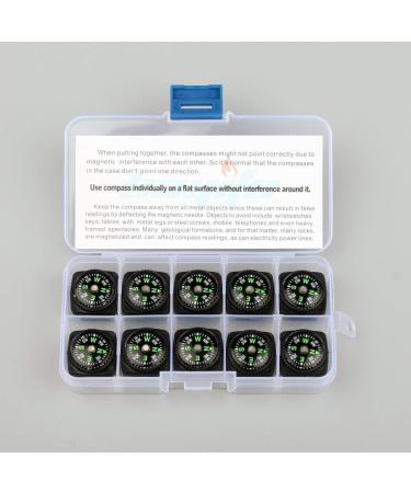 bayite Hard Shell Liquid Filled Button Compass Set for Survival Watch Band Paracord Bracelet Pack of 10 - Buy Online on GoSupps.com