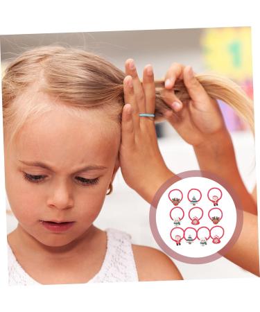 minkissy 10 Pairs Christmas Headband Holiday Ponytail Holders Kid Hair Tie Ponytail Ties Elastic Hair Scrunchies Elastic Band for Wigs Party Hair Bands Girl Elasticity Resin Hair Ring - Buy Online on GoSupps.com