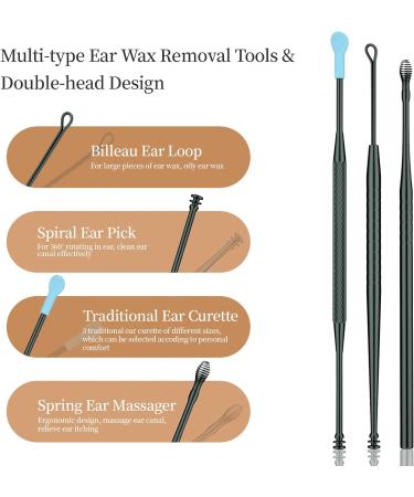 7in1 Stainless Steel Ear Wax Removal Kit with Lipstick Case - Black - Buy Online on GoSupps.com