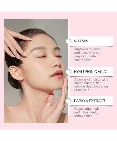  JASUBAI Auures Hair Removal Cream Kit: Facial hair removal cream for women and men moisturizing hair removal gel for upper lip chin and face gentle ingredients (1 set) - Buy Online on GoSupps.com