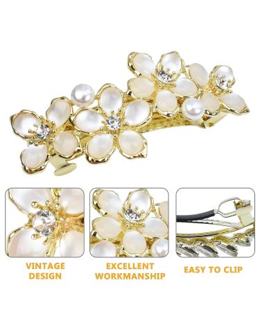Vintage Opal French Pearl Hair Barrettes - Decorative Hair Clips for Women and Girls - Buy Online on GoSupps.com