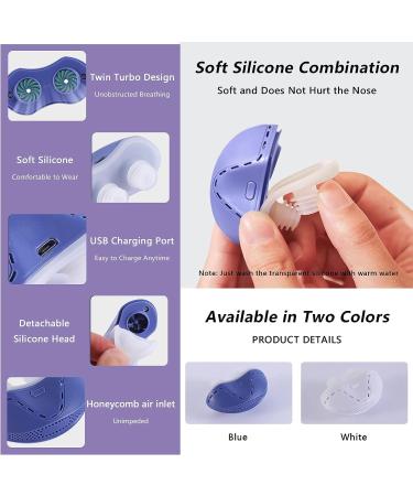 Electric Massage Anti-Snoring Device | Adjustable Smart Snoring Stopper for Better Nose Breathing | Double Eddy Current Fan Design | White (Size: 60 x 25.2 x 39mm) - Buy Online on GoSupps.com