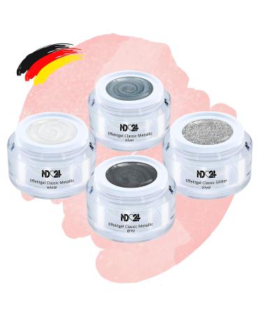 Pearl & Shine Collection Set - Effect Gel - Gel Nails Color Gel - Made in Germany (4 x 5ml)