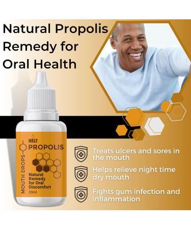 Propolis Mouth Drops: Natural Relief for Dry Mouth, Blisters, Sores, Gingivitis - Promotes Oral Health - Buy Online on GoSupps.com
