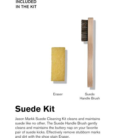 Jason Markk Suede Cleaning Kit - Horsehair Bristle Brush - Shoe Stain Eraser - Suede and Nubuck Cleaner - Dry Cleans Fabric and Dirty Midsoles - Effectively Removes Stubborn Dirt from Footwear - Buy Online on GoSupps.com