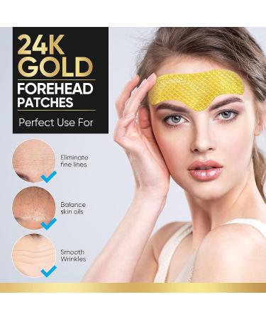 24K Gold Collagen Forehead Wrinkle Patches - Smooth Frown Lines - Buy Online on GoSupps.com