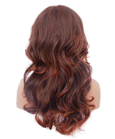 Rugelyss Vintage Dark Brown Rednish Maroon Wig - Women's Synthetic Full Wig for 70s Cosplay Costume - Buy Online on GoSupps.com