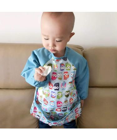 Luxja Baby Waterproof Long Sleeve Bib for Toddlers (6-24 Months) - Hot Air Balloon Design - Buy Online on GoSupps.com
