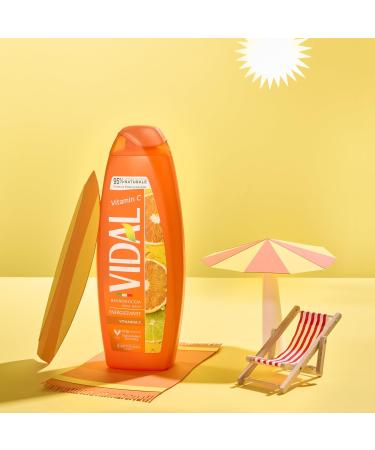 Vidal Vitamin C Shower Gel 250ml - Energizing Italian Import | Refreshing Citrus Cleanser - Buy Online on GoSupps.com