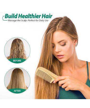 Natural Bamboo Hair Combs Set - Wide & Fine Tooth Styling Comb for Men & Women - Handmade Anti-Static Hairbrush - Heat Resistant Detangling Comb - SouxMux Gift Kit - Buy Online on GoSupps.com