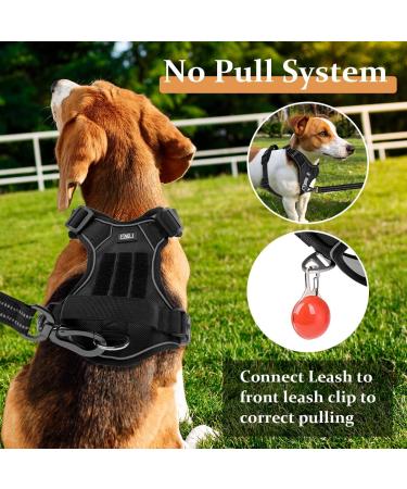 Etaccu No-Pull Dog Harness - Adjustable Breathable Reflective Safety Harness for Medium Dogs - Comfort & Control Black L - Buy Online on GoSupps.com