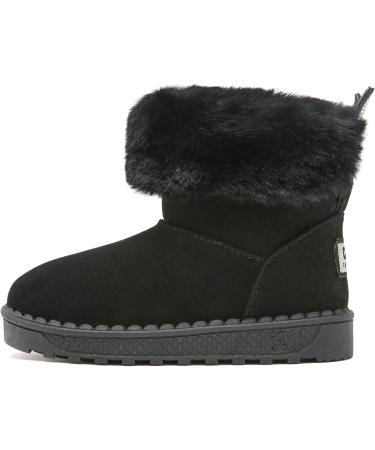 Yeeteepot Baby Girls' Winter Booties | Boys Warm Lined Snow Boots | Kids Anti-Slip Ankle Boots | Indoor Soft Soled Toddler Shoes | 8.5 UK Child Size B Black - Buy Online on GoSupps.com