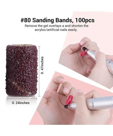Melodysusia 300Stk Grinding Sleeve Nail Cutter Attachment - 180 Grit Cap & Mandrel for Manicure Pedicure Nail Art & Care (Red) - Buy Online on GoSupps.com