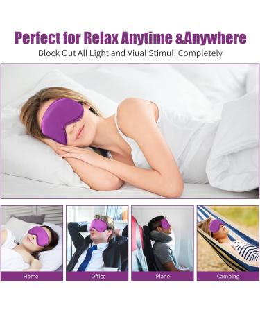 Sleep Mask for Women Men Silk Eye Mas Blindfold with Adjustable Strap Carry Pouch Earplugs Breathable&Soft Eye Cover Night Mask for Sleeping Travel Yoga Airplane (Purple) - Buy Online on GoSupps.com
