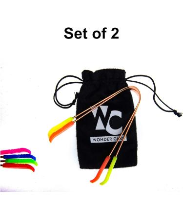 Wonder Care Yurveda Copper Tongue Cleaner Set of 2 | Ayurvedic Solution for Bad Breath - Buy Online on GoSupps.com