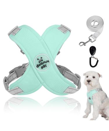Dog harness Small dogs no pull safety crockery chest harness anti -pull reflective soft breastware dog harnesses dog leash for small medium -sized dogs (green -l) l green green